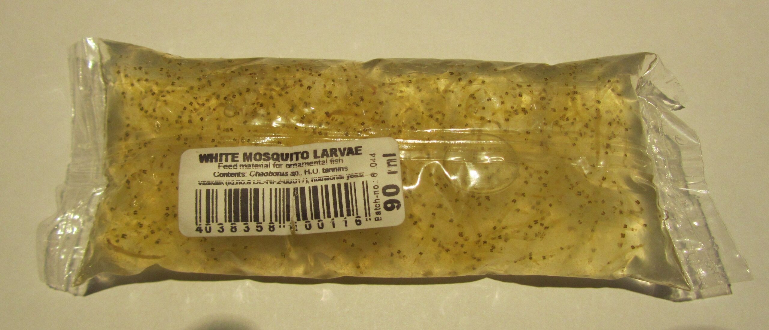 Levende Hvide myggelarver. 90 ml.