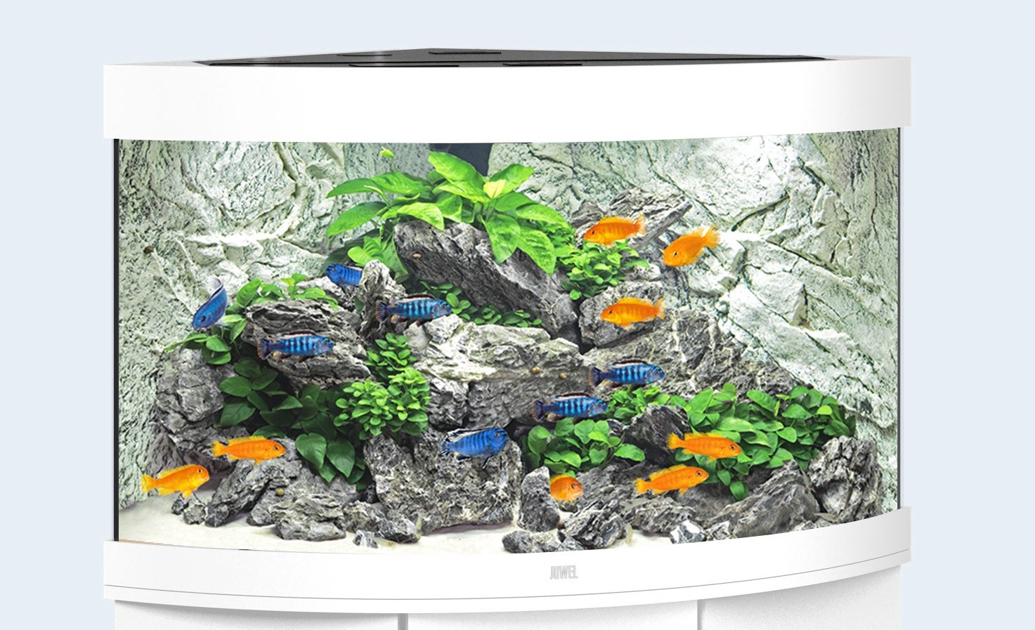 Juwel Trigon Akvarie 190 liter hvid med Ledlys